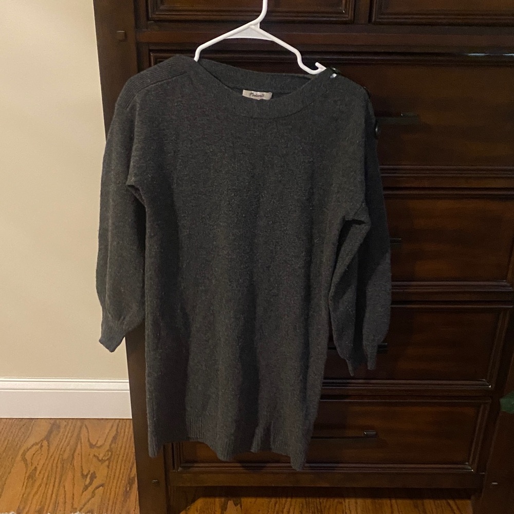 Madewell Charcoal Knit Sweater Dress